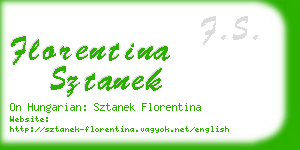 florentina sztanek business card